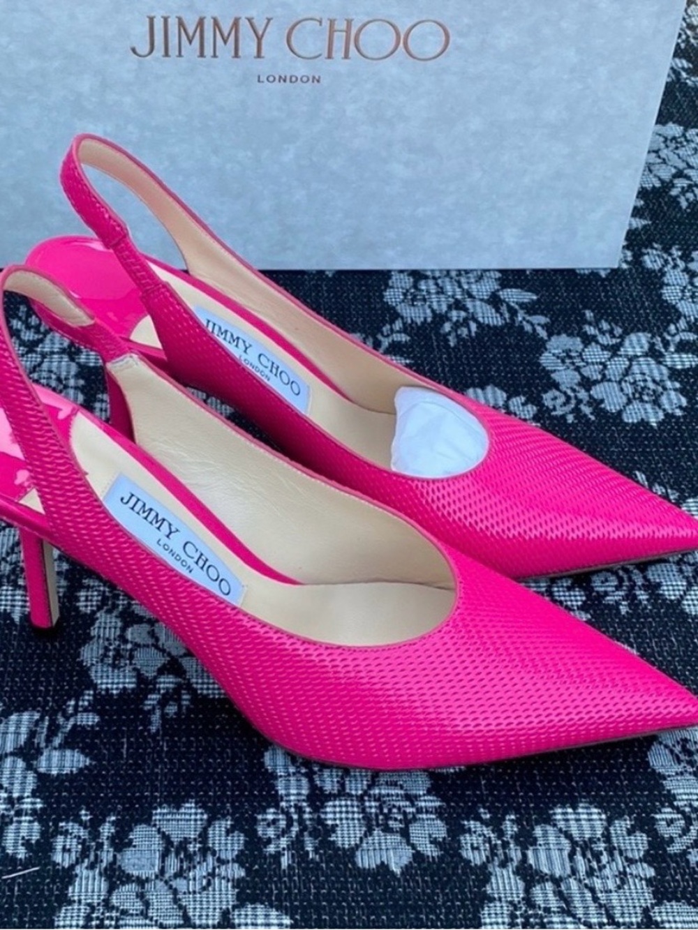Jimmy Choo! Pristine!!!🩷 Ivy 85 Heels Pump Hot Pink 38 - Picture 2 of 14
